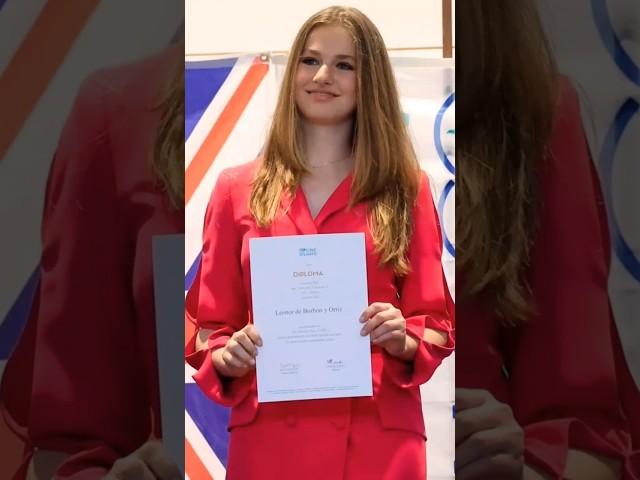 Princess Leonor proudly showcases her diploma.  #princessleonor #leonor #Letizia #viralreels