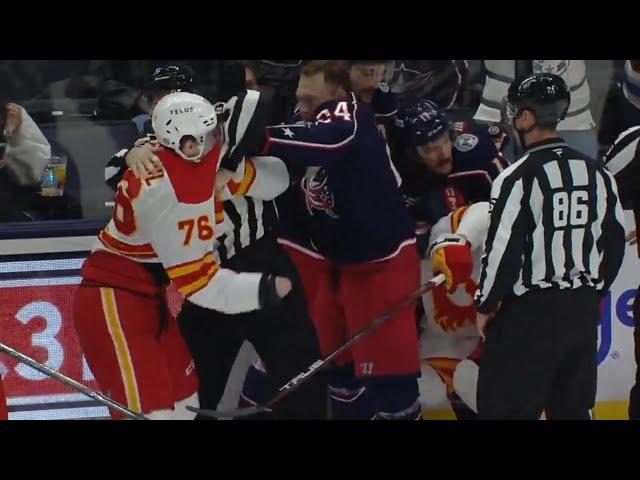 Mathieu Olivier Boarding Penalty Against Joel Hanley, Martin Pospisil Second Fight Of The Game