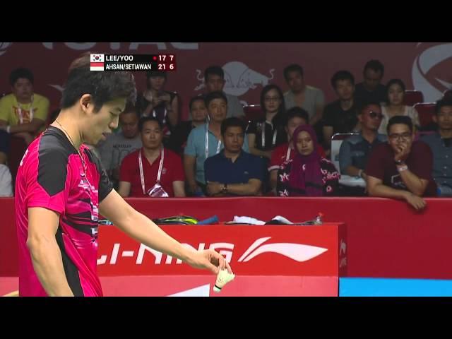 TOTAL BWF World Championships 2015 | Badminton Day 6 SF M10-MD | Lee/Yoo vs Ahs/Set