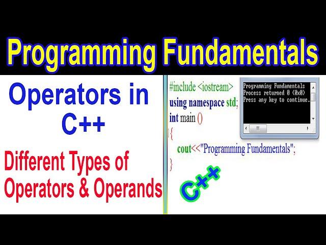 What are Operators and Operands in C++ || Types with Example