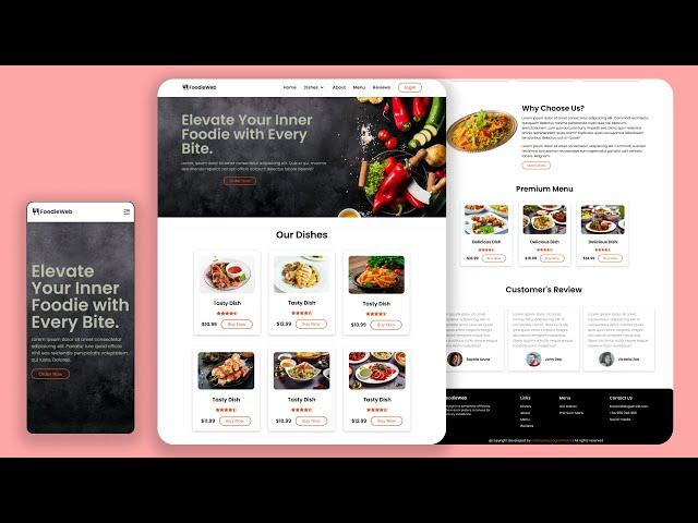 Create Responsive Restaurant Website Using React JS And Tailwind CSS #webdesign #webdevelopment