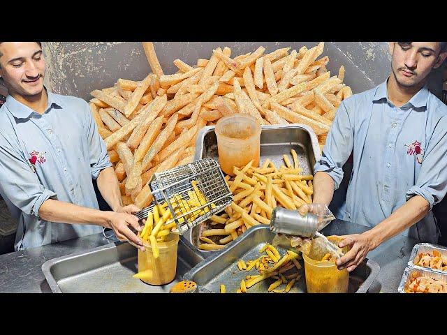 Young Boys Selling French Fries  Roadside Perfect Crispy Fries Making | Street Food Karachi