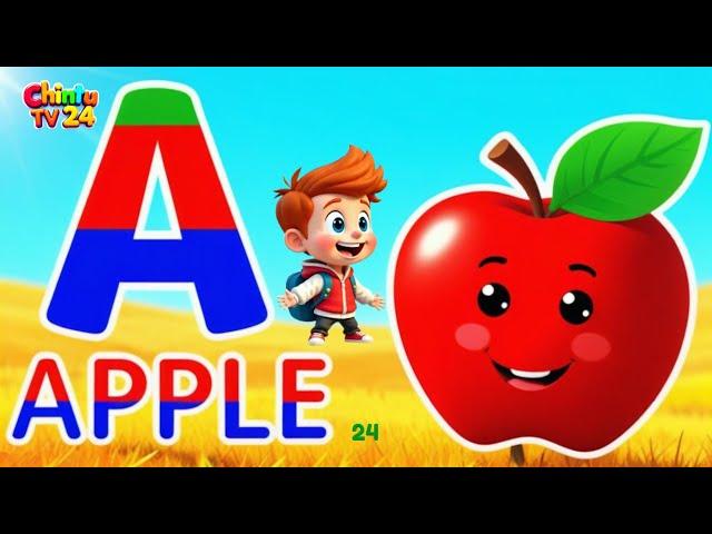 ABC Song for Kids | A for Apple, B for Ball | Fun Phonics Songs | Chintu TV 24 | #kidslearning