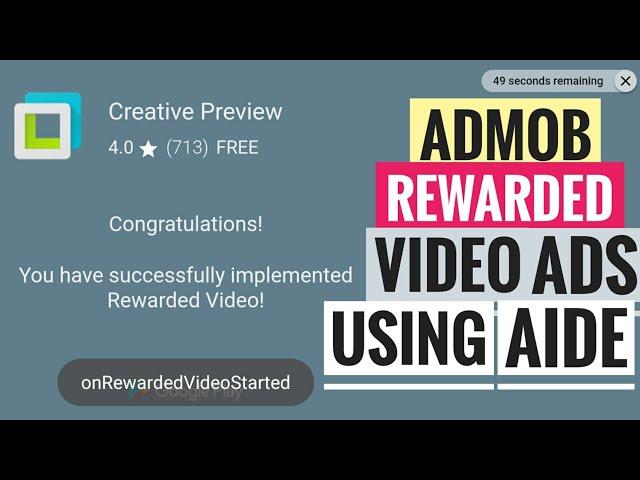 Implement Admob rewarded video Ads using AIDE