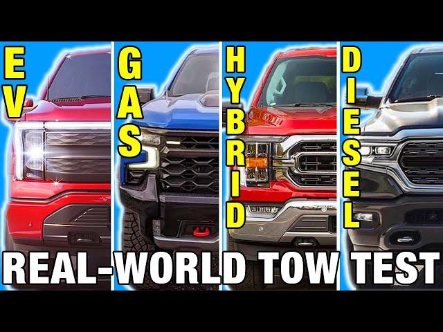 Ford F-150 Lightning TOW TEST! | Real-World Truck Towing Comparison | EV vs. Diesel, Gas & Hybrid