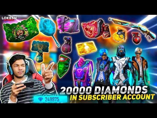 Buying 30000+++ Diamonds In Subscriber Account || OP Subscriber Reaction At Garena Free Fire 2020