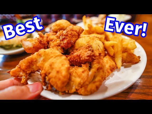 Best American Food - ORIGINAL FRIED CHICKEN TENDERS!! (Since 1917) + Frozen Mudslide Milkshake!!