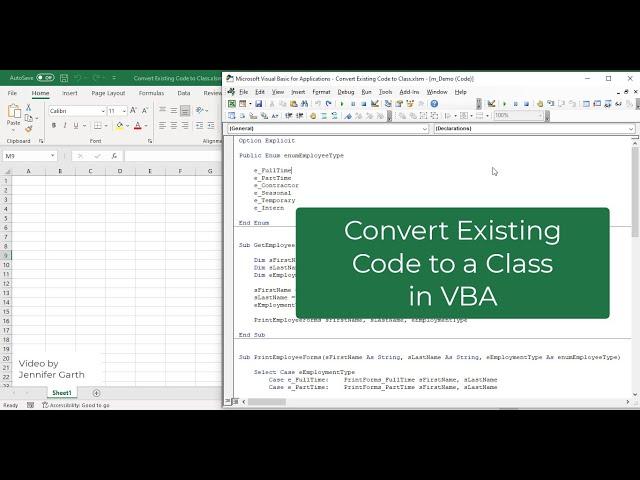 Convert Existing VBA Code into a Class