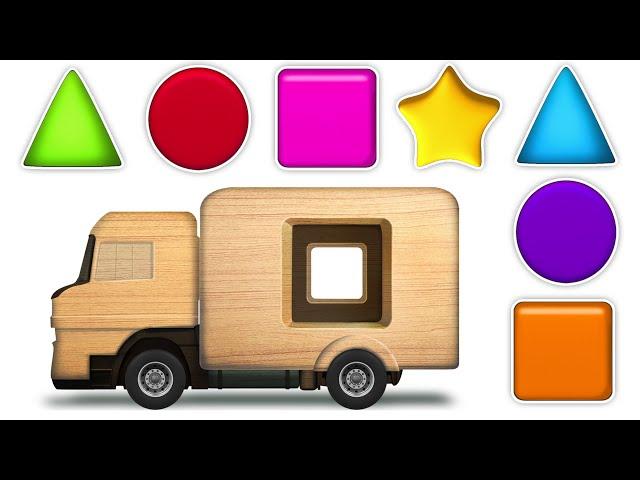 Learning Shapes, Colors & Numbers with Wooden Truck Toys | Ep1 - Best Learning Videos for Toddlers