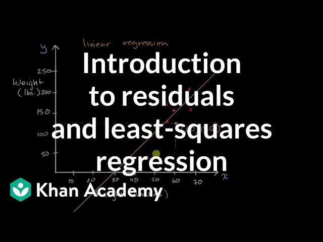 Introduction to residuals and least-squares regression | AP Statistics | Khan Academy