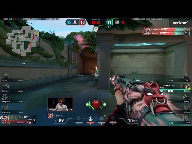 KC N4RRATE Crazy 1v3 Clutch Against SEN | VCT Masters Madrid 2024