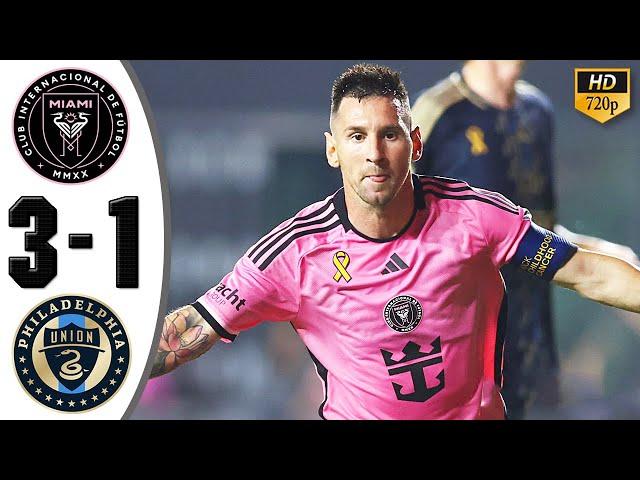 Messi Comback  Inter Miami vs Philadelphia 3-1  Highlights & All Goals 2024 HD