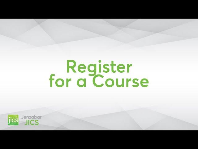 Jenzabar One Campus Portal - Register for a Course