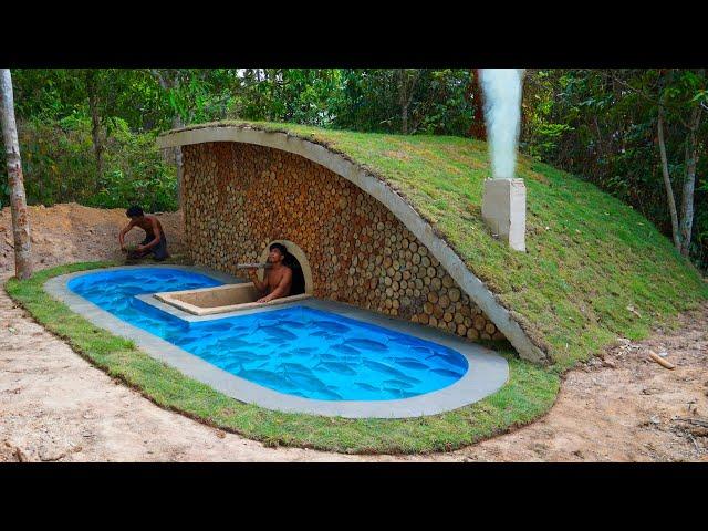 35 Days Building Underground House With Swimming Pool