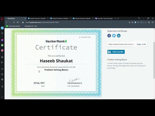 How to add HackerRank Certificate to your LinkedIn Profile