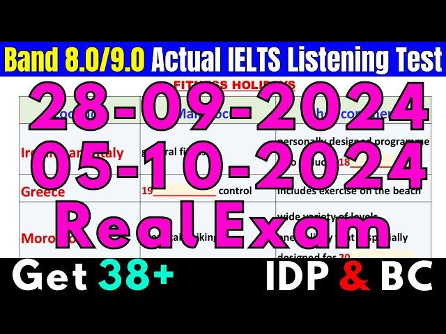 28 September & 05 October 2024 IELTS LISTENING PRACTICE TEST WITH ANSWERS  IELTS PREDICTION