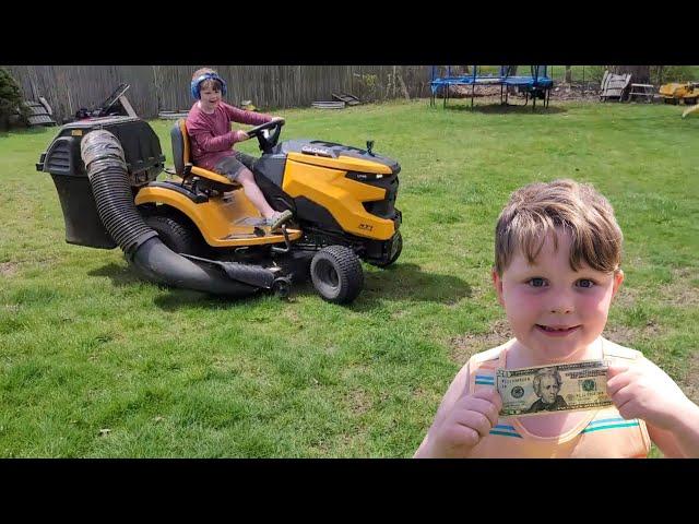 Mowing for money!!!  6-Year-old Gardener | Kids and Lawnmower Videos | Lawnmower videos for Children