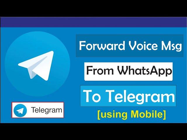 How To Forward Voice Message From WhatsApp To Telegram