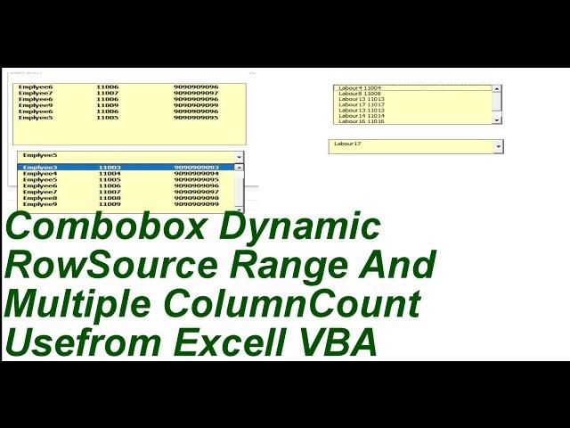 Create Combobox Rowsource In Dynamic Range And Multiple Column Excell VBA