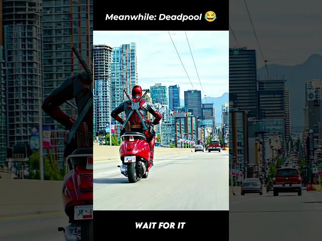 Other superheroes vs Deadpool riding bike #shorts #marvel