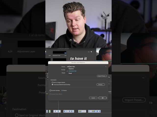 How to batch export every individual clip on your timeline in #premierepro