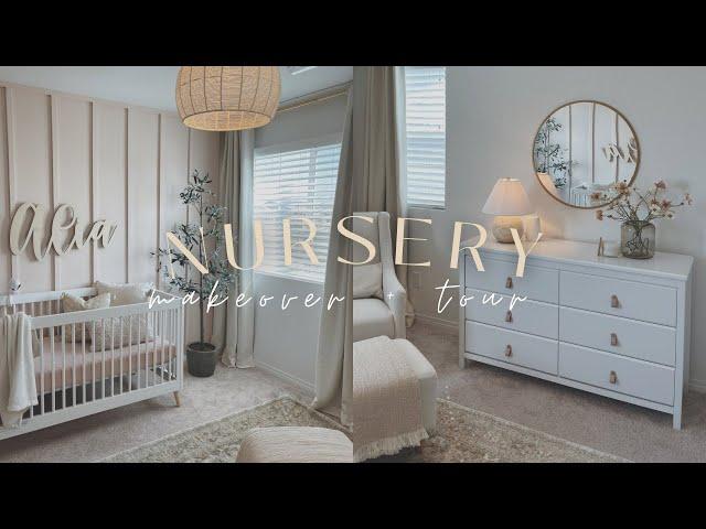 Nursery Makeover & Tour || DIY Accent Wall || Simple & Neutral