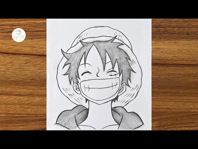 How to draw Monkey D. Luffy || Easy anime drawing step by step || Easy drawing ideas for beginners