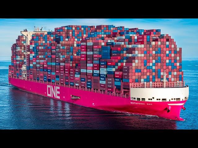 How MASSIVE Container Ships are Loaded at FULL Speed