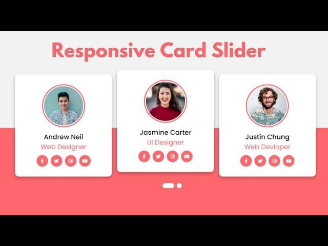 How to Create Responsive Card Slider in only HTML & CSS