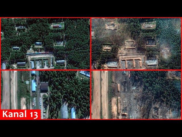 Clear satellite images of large ammunition depots struck by Ukraine in Russian territory