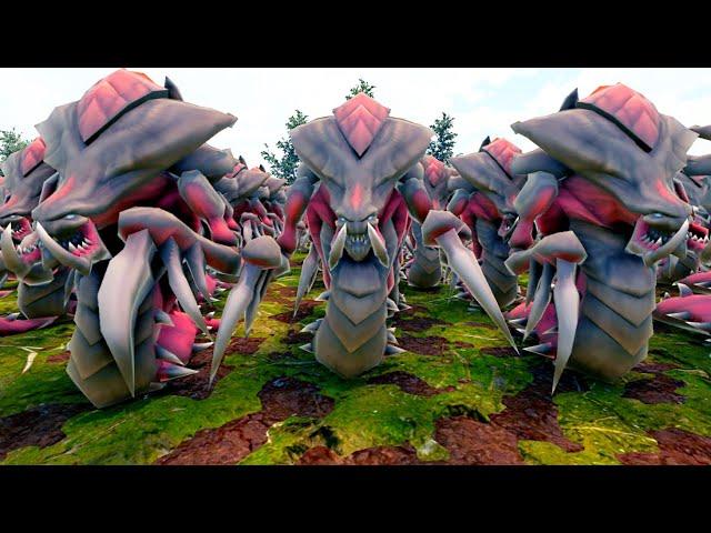 100,000 Terran Marines vs MILLION ZERG CITY INVASION - Zerglings, Hydralisks, Roaches - UEBS 2