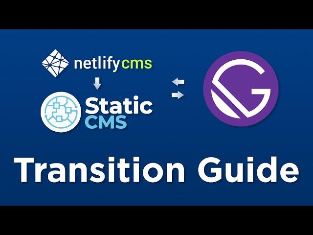 Netlify CMS to StaticCMS Transition Guide using Gatsby JS