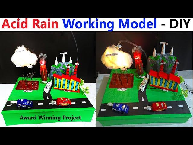 acid rain working model science project for exhibition - diy | innovative | creative | howtofunda