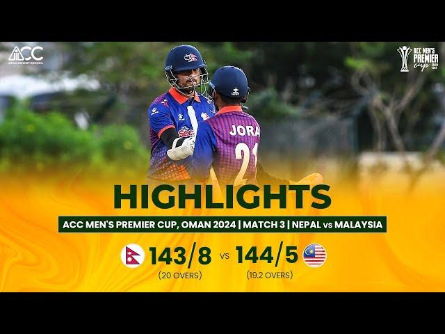 ACC Men's Premier Cup | Nepal vs Malaysia | Highlights