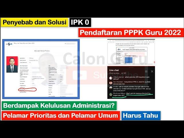 Penyebab & Solusi IPK NOL ketika Resume Pendaftaran PPPK Guru 2022 Berpengaruh Seleksi Administrasi?