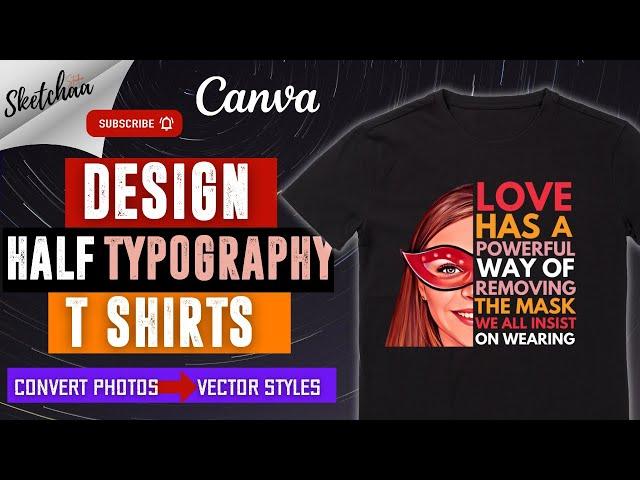 Tutorial Typography Canva | How to Make a Typography shirt design in Canva