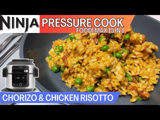 CHORIZO & CHICKEN RISOTTO *PRESSURE COOK* | with Peas | Quick Easy Recipe | NINJA FOODI 15 in 1