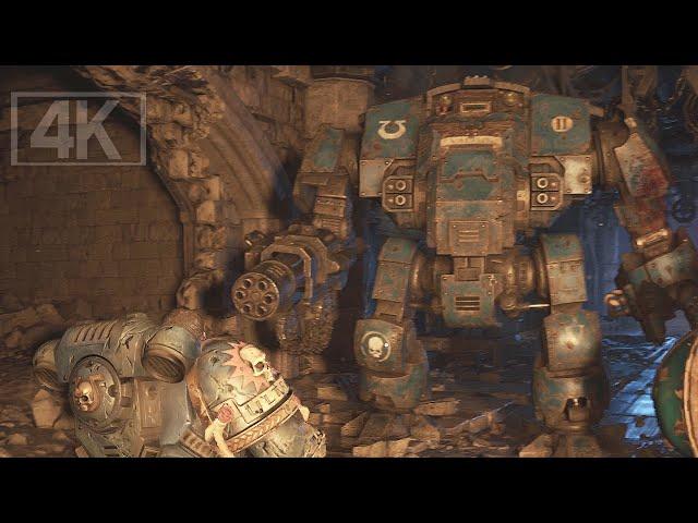 WARHAMMER 40K Dreadnought Battle Scene vs Thousand Sons - Space Marine 2