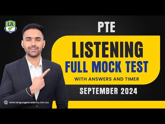 PTE Listening Full Mock Test with Answers | September 2024 | Language Academy PTE NAATI & IELTS