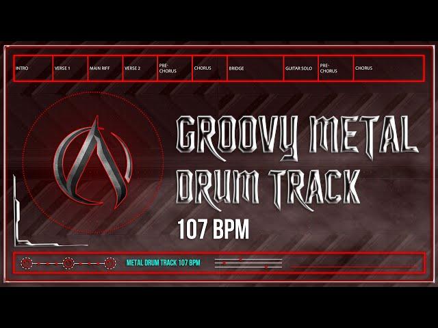 Groovy Metal Drum Track 107 BPM (HQ,HD)