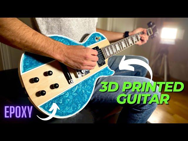 3D Printed Electric Guitar (PLUS Epoxy Resin)! Step by Step Build