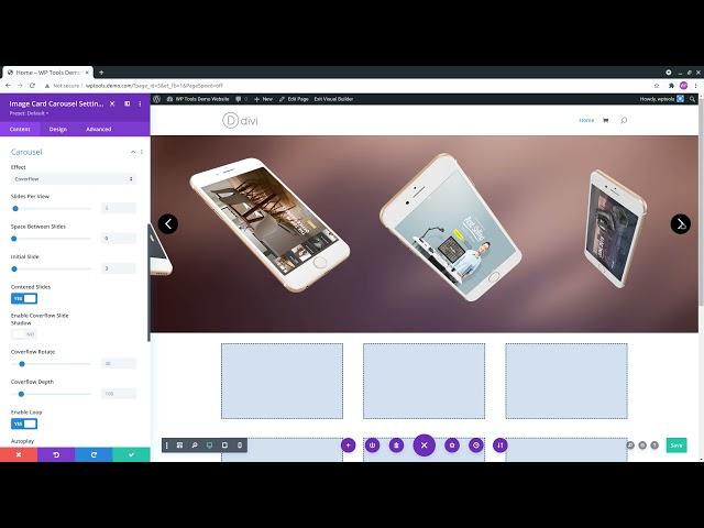 Coverflow Carousel For Divi "Image Card Carousel"