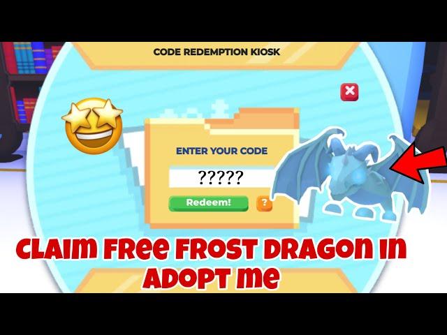 (Giveaway closed) *HURRY* Claim Free frost dragon in adopt me before it’s too late