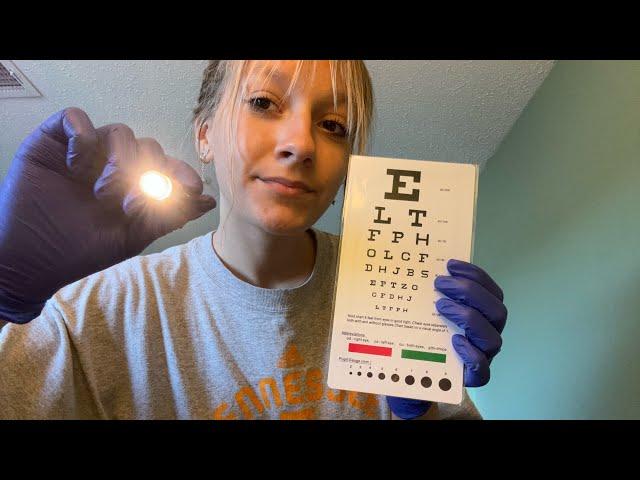 100 SUBSCRIBER SPECIAL! asmr lofi fast and aggressive eye exam with gloves!