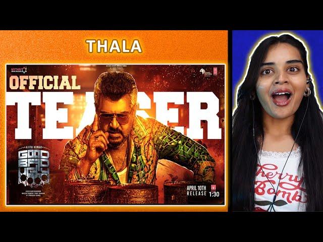 Good Bad Ugly Teaser REACTION | Ajith Kumar | Trisha | Adhik Ravichandran | Neha M.