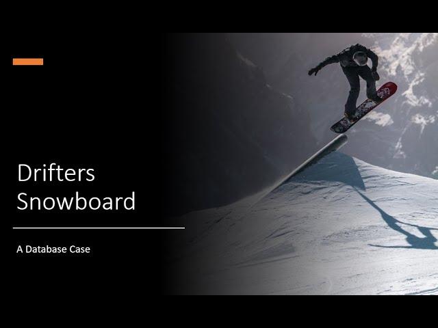 The Drifters Snowboard Case: ER Diagram, Create Statements Views and Triggers