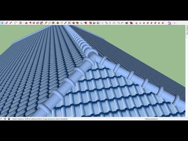 Realistic hip Roof  with Sketchup