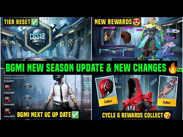 BGMI NEW SEASON DATE TIER REWARDS/C6S18 TIER RESET CYCLE REWARDS KAISE LE/BGMI NEXT UC UP EVENT DATE