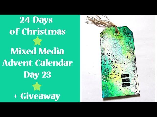 Mixed Media Tag with Texture Paste - Advent Calendar Giveaway Day #23