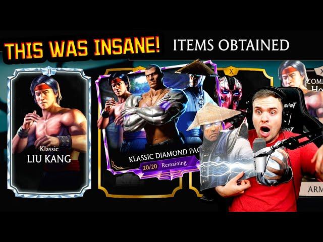 MK Mobile. The Most INSANE Klassic Diamond Pack Opening EVER! Raiden Had an Accident...